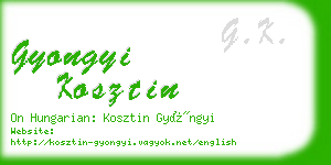 gyongyi kosztin business card